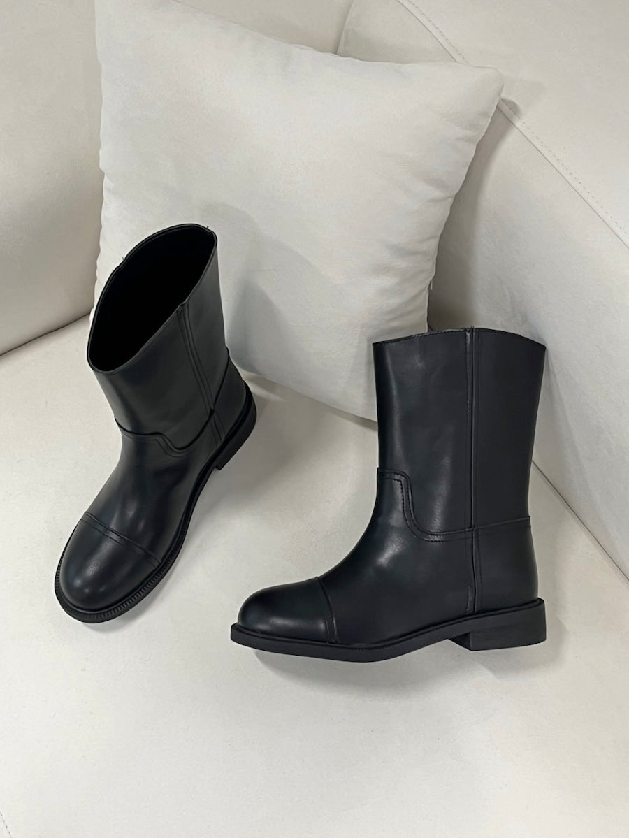 Bow round middle boots