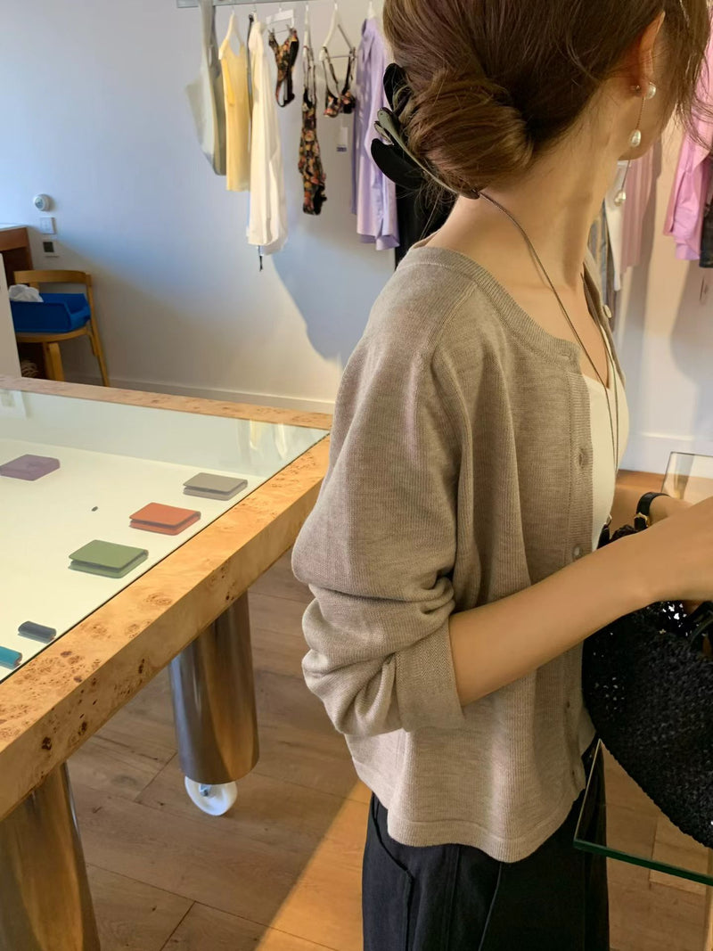 Wool silk cardigan