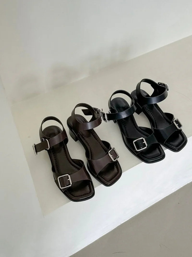 [sale] double buckle sandal (24.0)