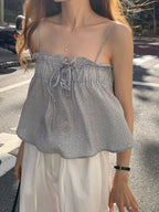 [Instock] Flower ribbon blouse (ivory)