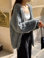 Grain mohair cardigan