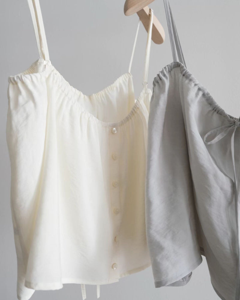 [Instock] Ria banding blouse (gray)