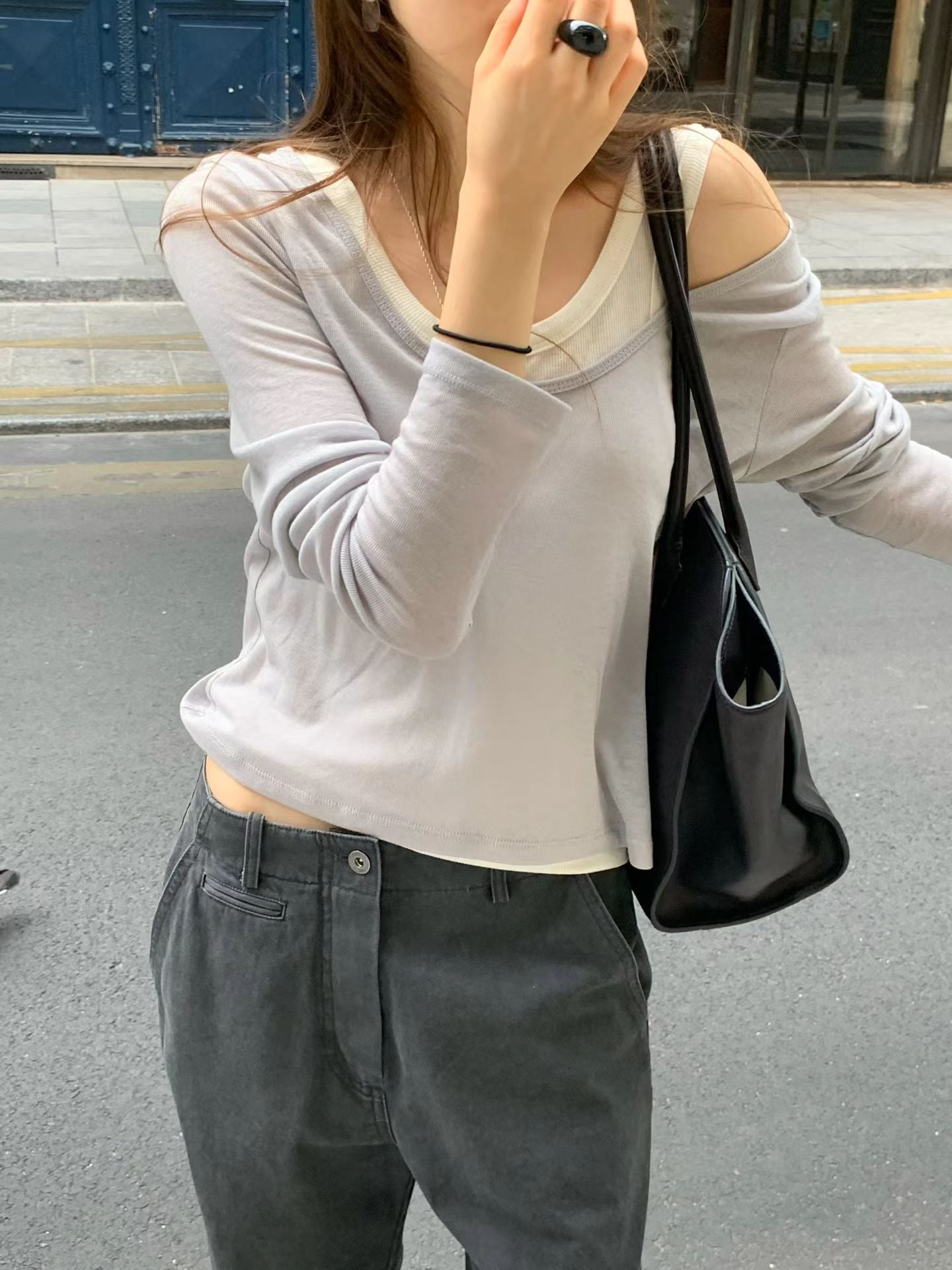 Scoop layered tee