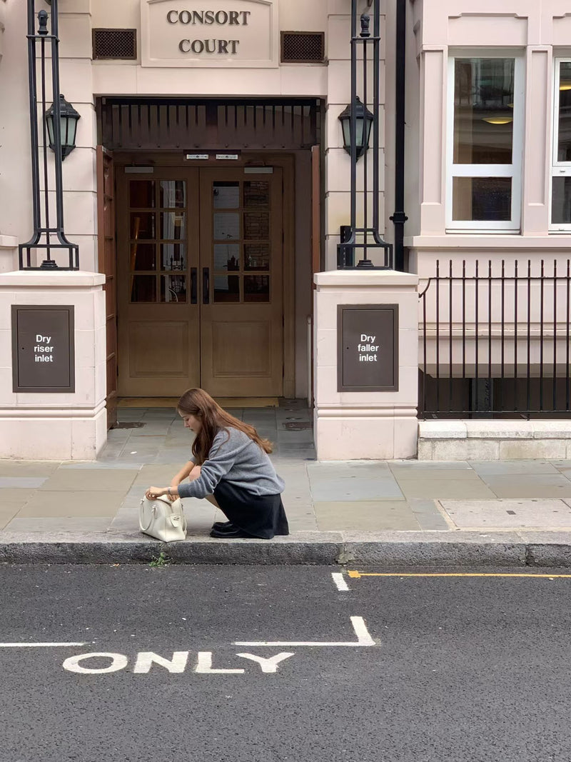 Cash collar knit