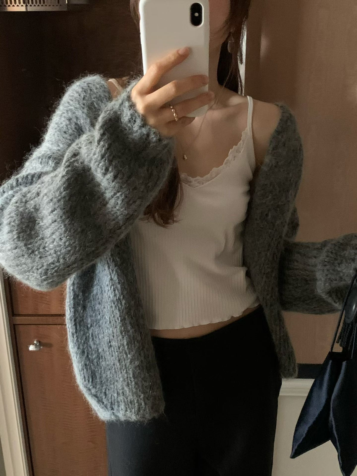 Grain mohair cardigan