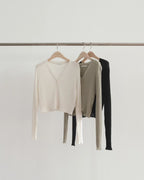 Ecru golgi v cardigan