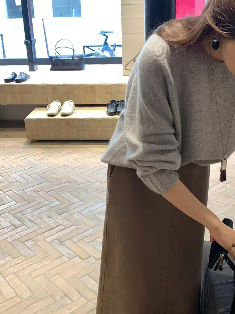 Cashmere basic pullover knit