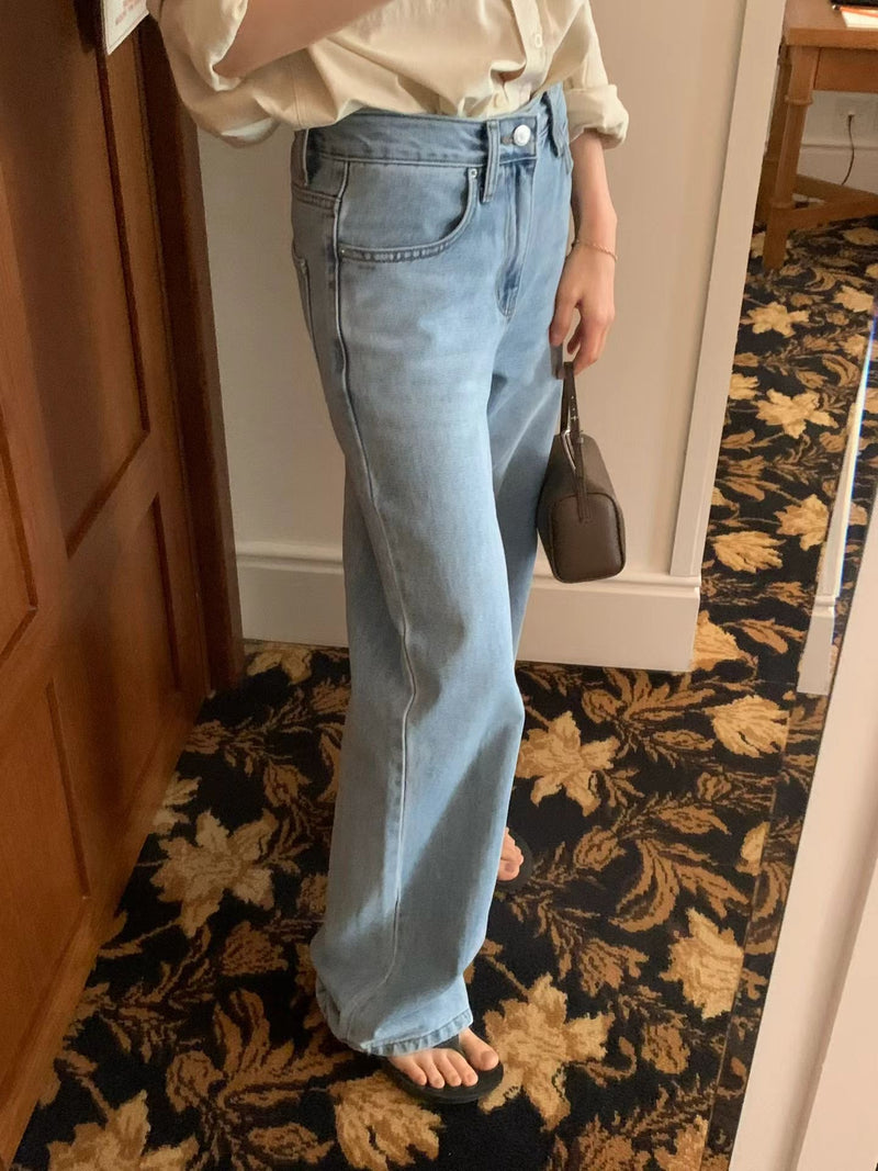 Autumn light denim pants