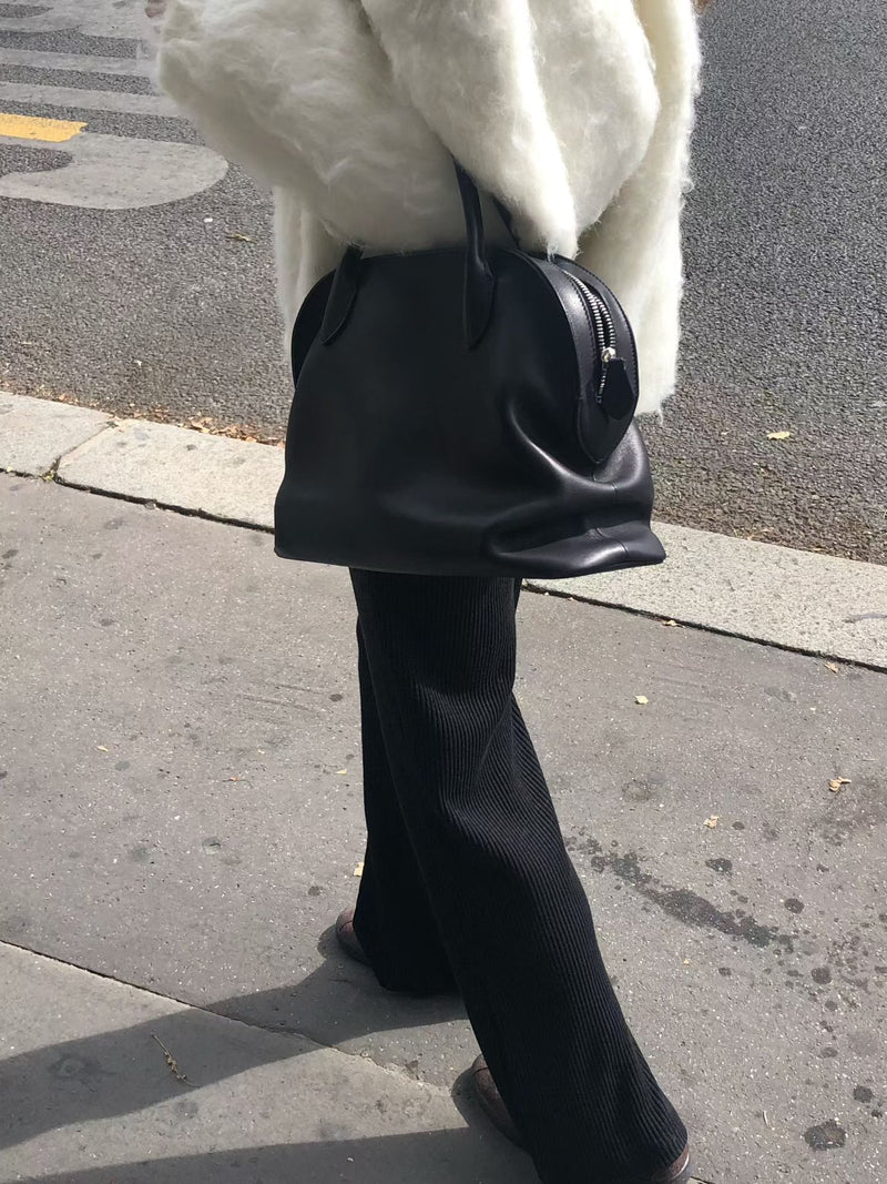 Brushed no-collar cardigan
