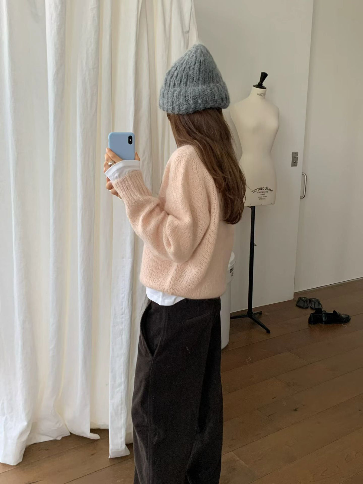 Fuzzy hairy beanie