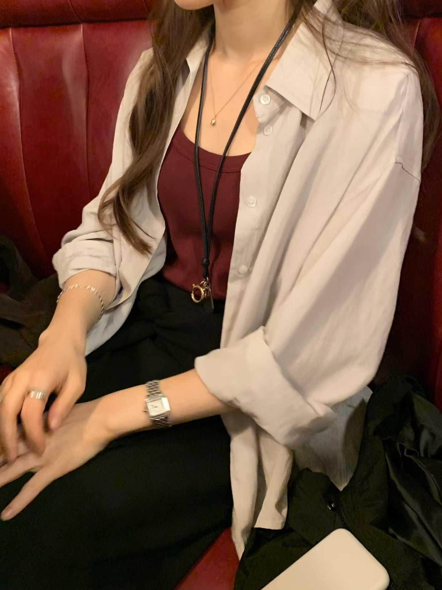 From silky shirt