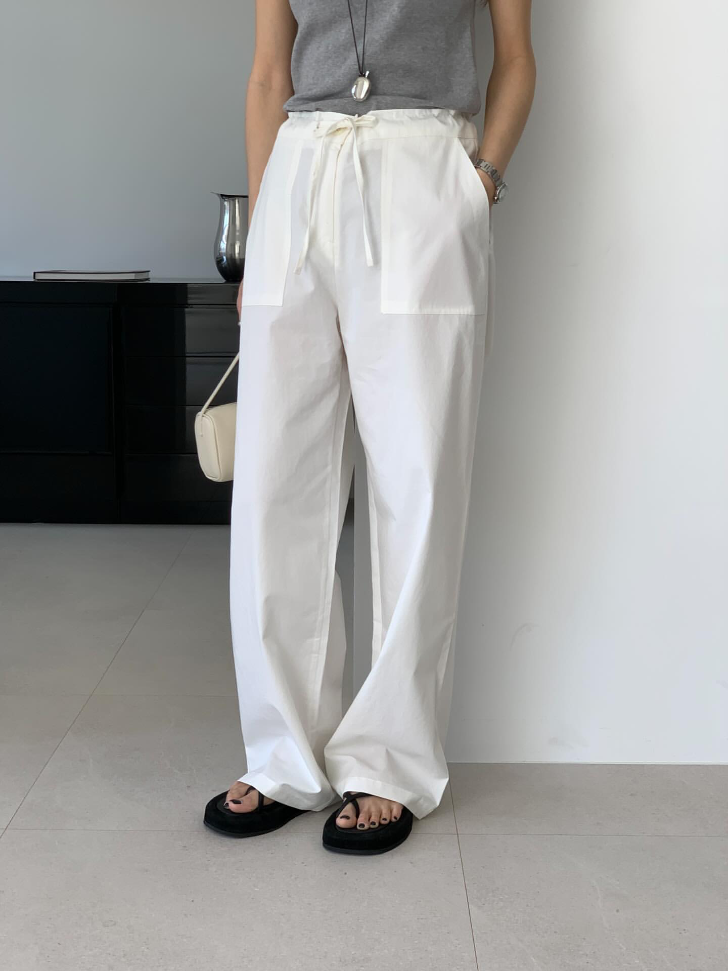 [sale] Pocket washing pants (ivory)
