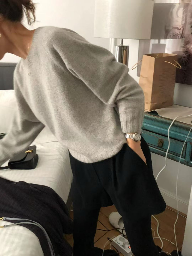 Cashmere basic pullover knit