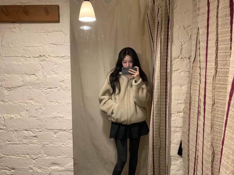Minc hood fur zipup jacket