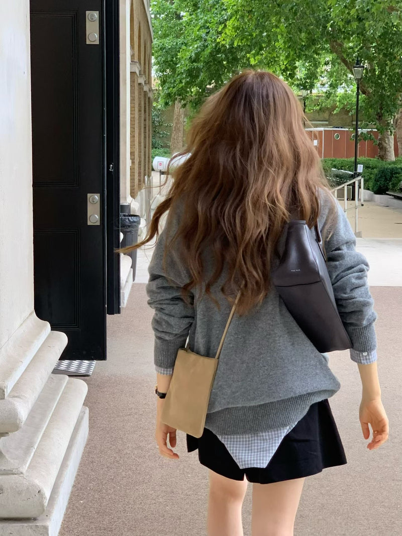 Cash collar knit
