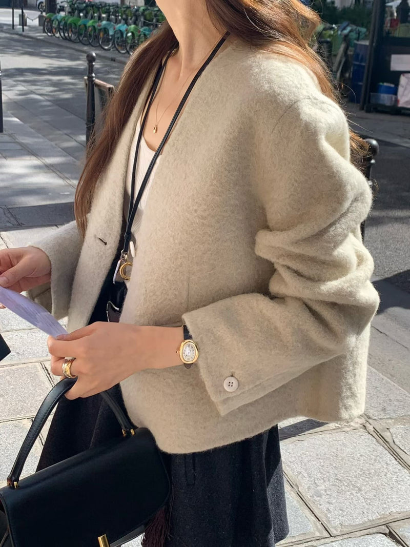 Handmade alpaca short jacket