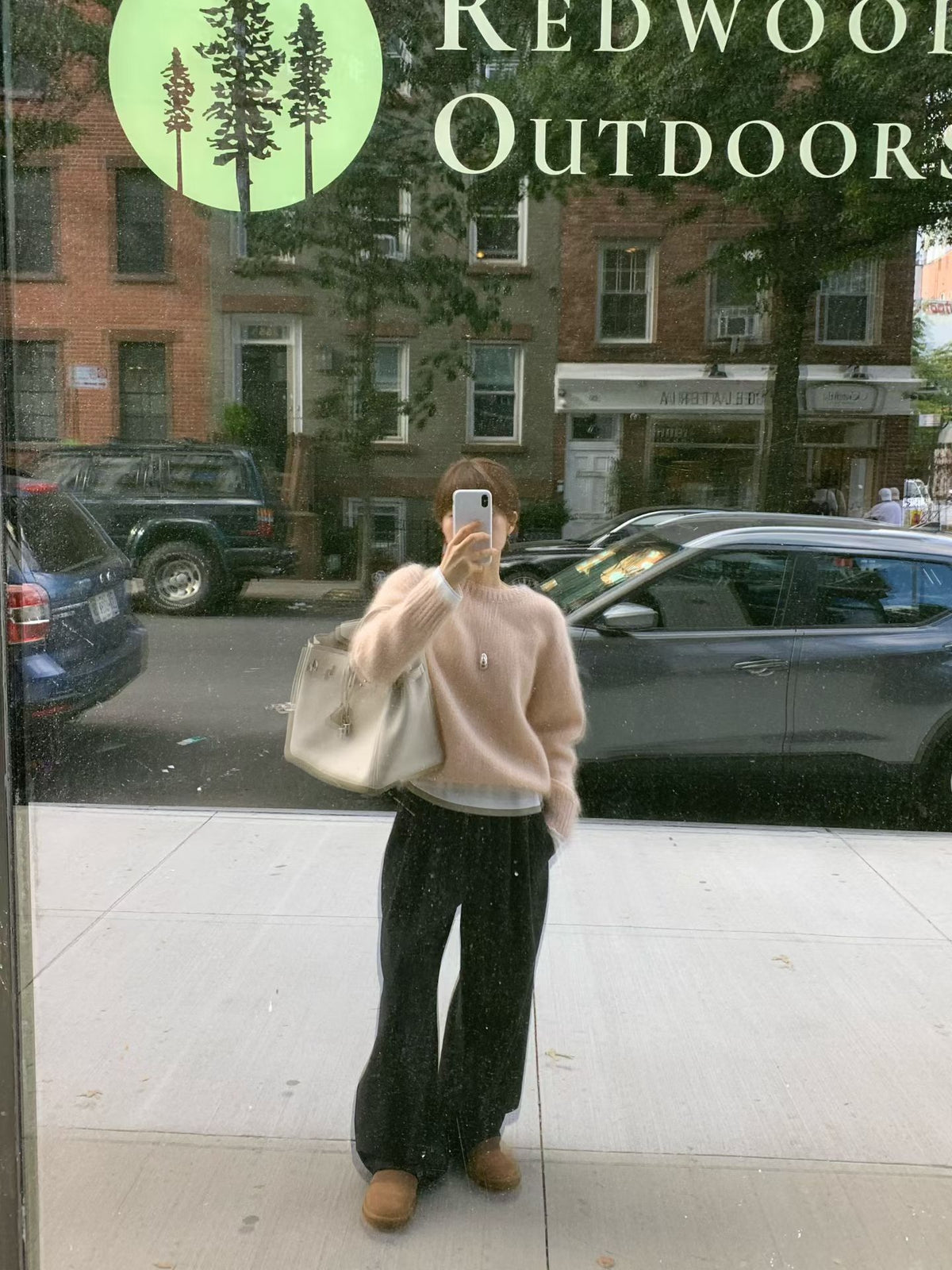 Wool two tuck pants