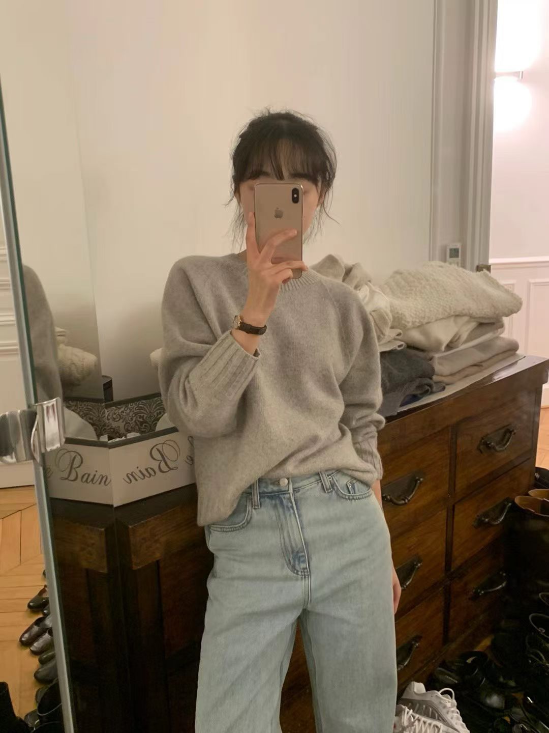 Cashmere basic pullover knit