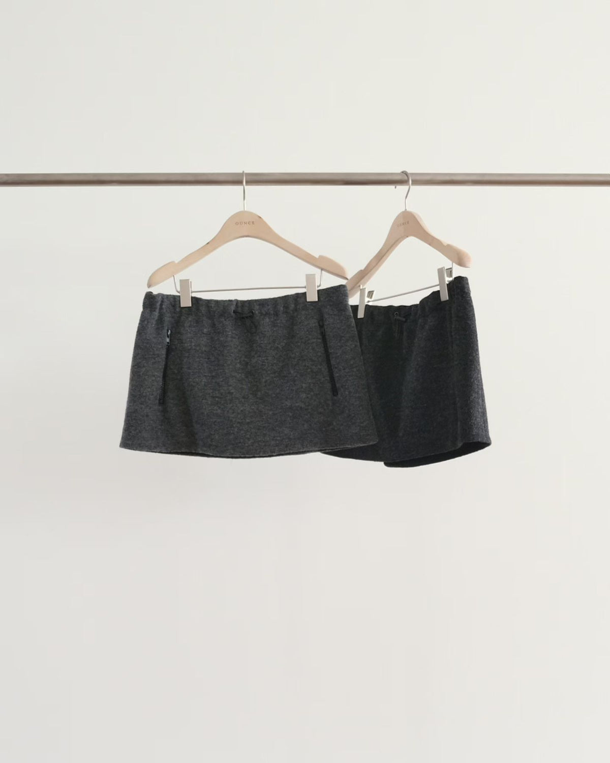 Wool boucle string skirt