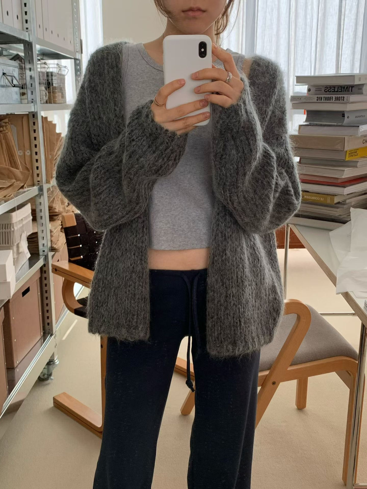 Grain mohair cardigan