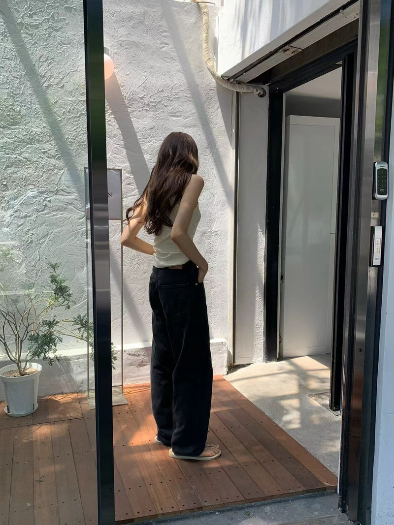 Summer washing black denim
