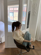 V shirring blouse
