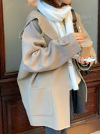 Handmade hoodie cashmere duffle coat