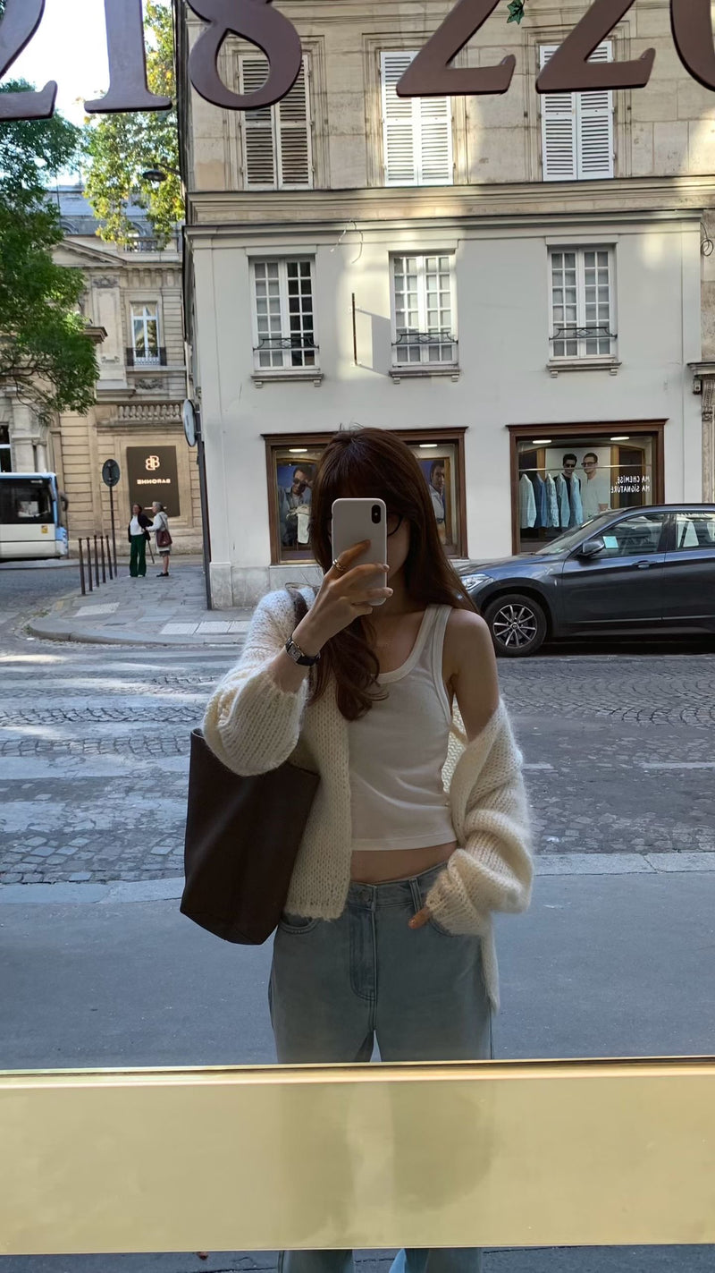 Grain mohair cardigan