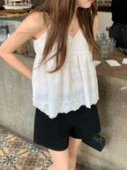 Cotton eyelet bustier