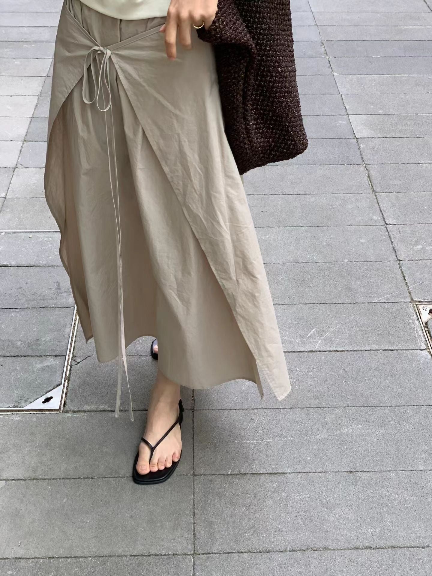 Slit wrap skirt