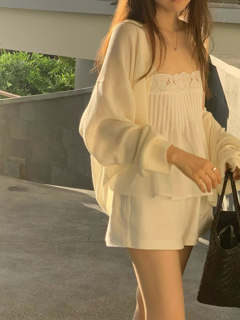 Paper sheer cardigan
