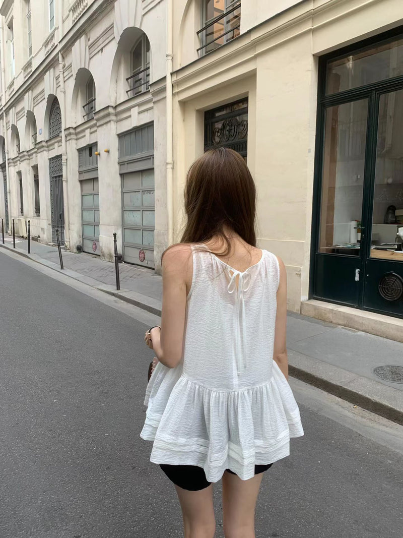 Pure shirring blouse
