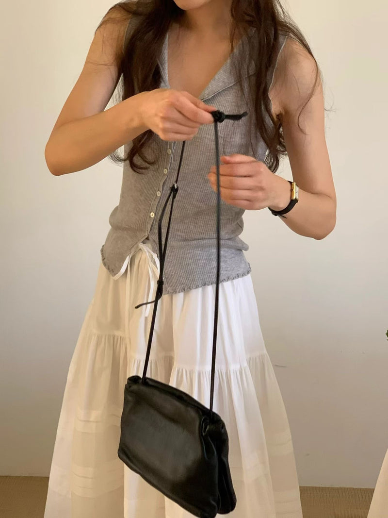 Silk mori sleeveless knit