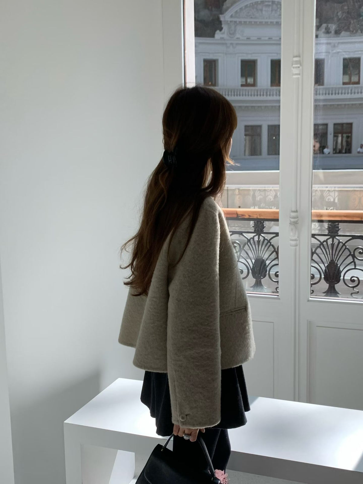 Handmade alpaca short jacket