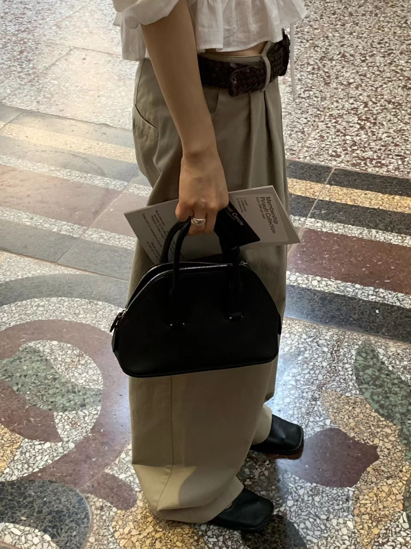 Aging double tuck pants