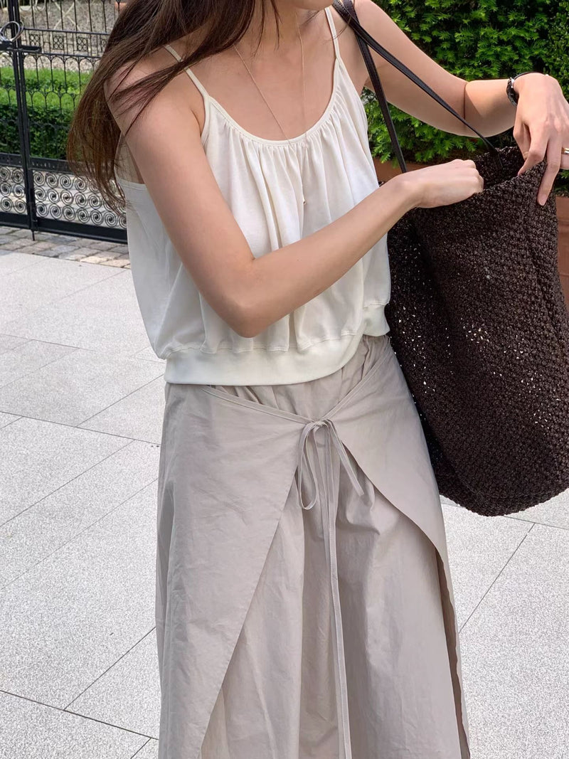 Slit wrap skirt