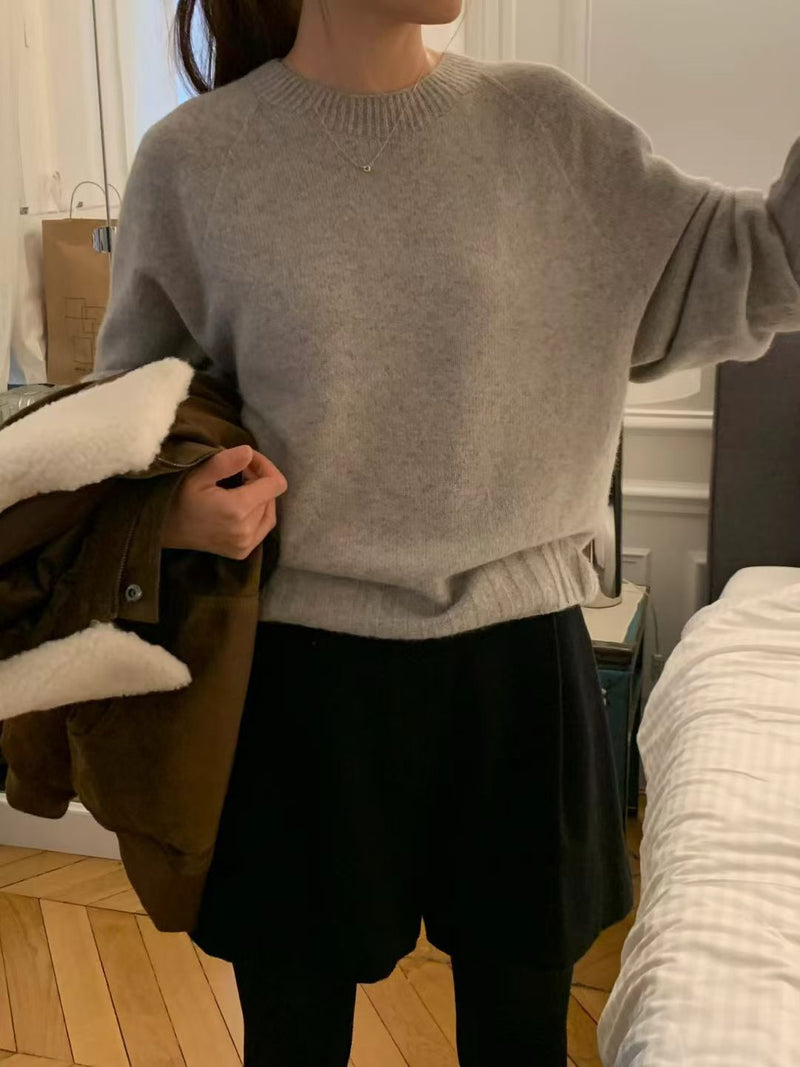 Cashmere basic pullover knit