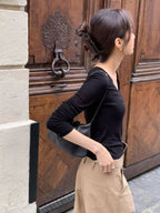 V-neck crop tee