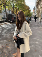 Handmade cony cashmere raglan coat