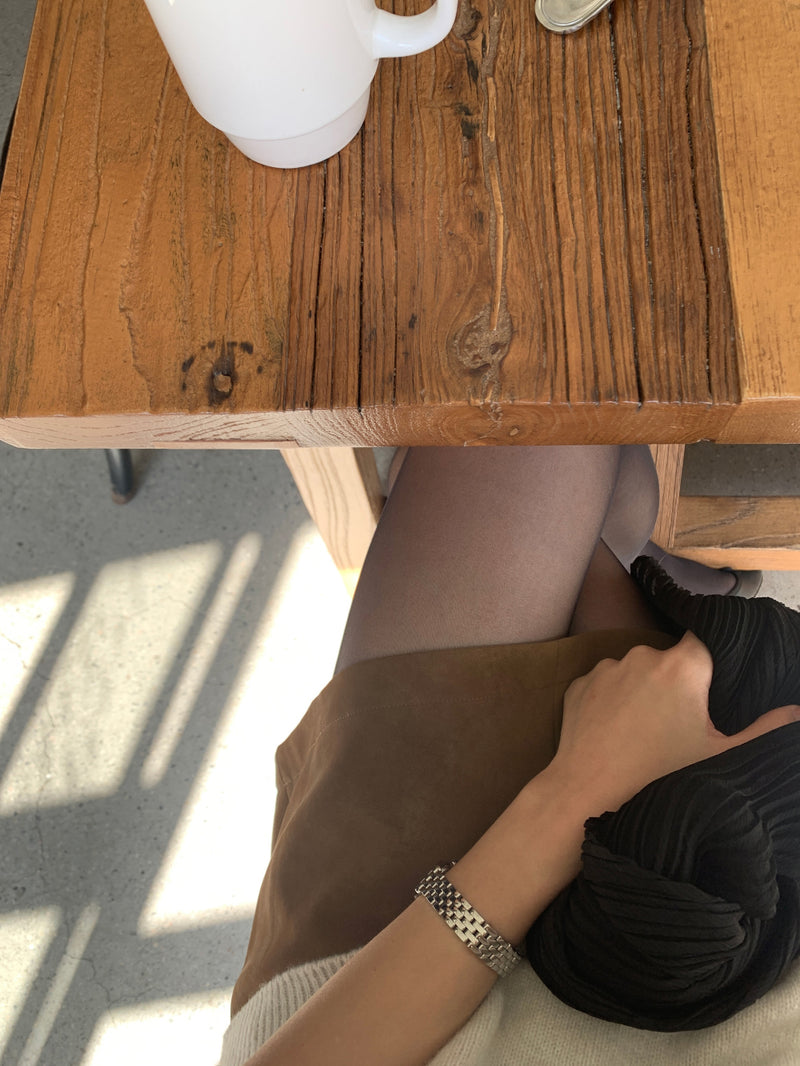 Soft leather mini skirt