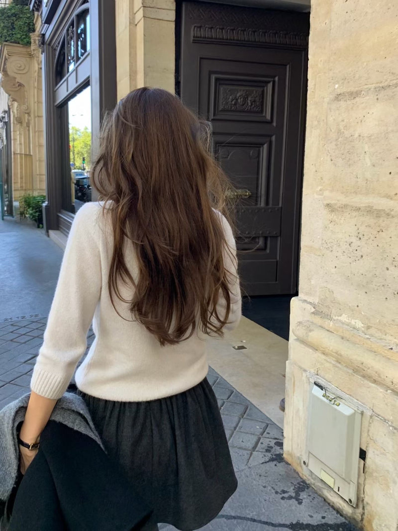 Luiet raccoon cashmere v knit