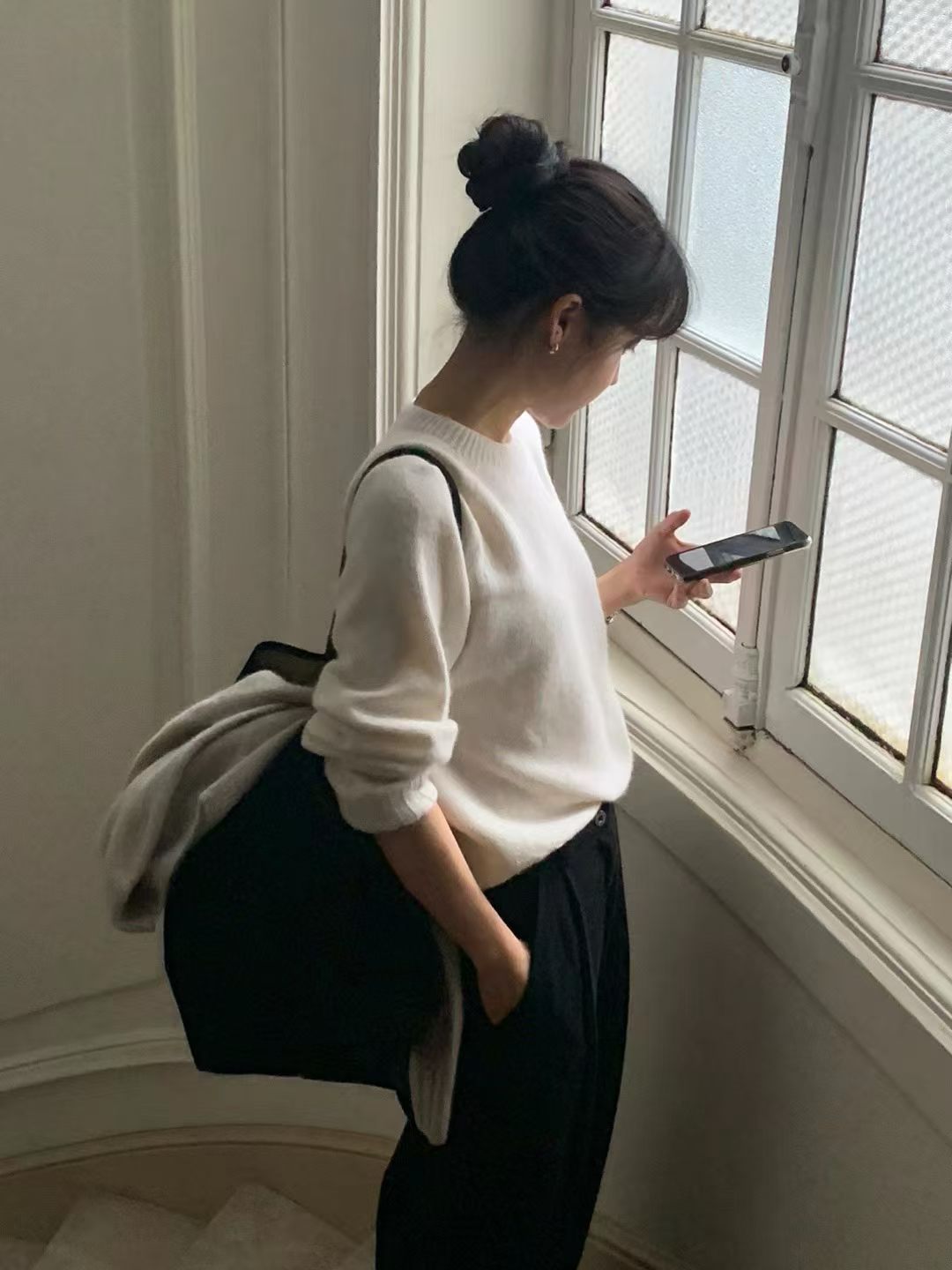 Cashmere basic pullover knit