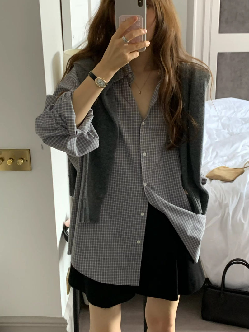 Marron check shirt