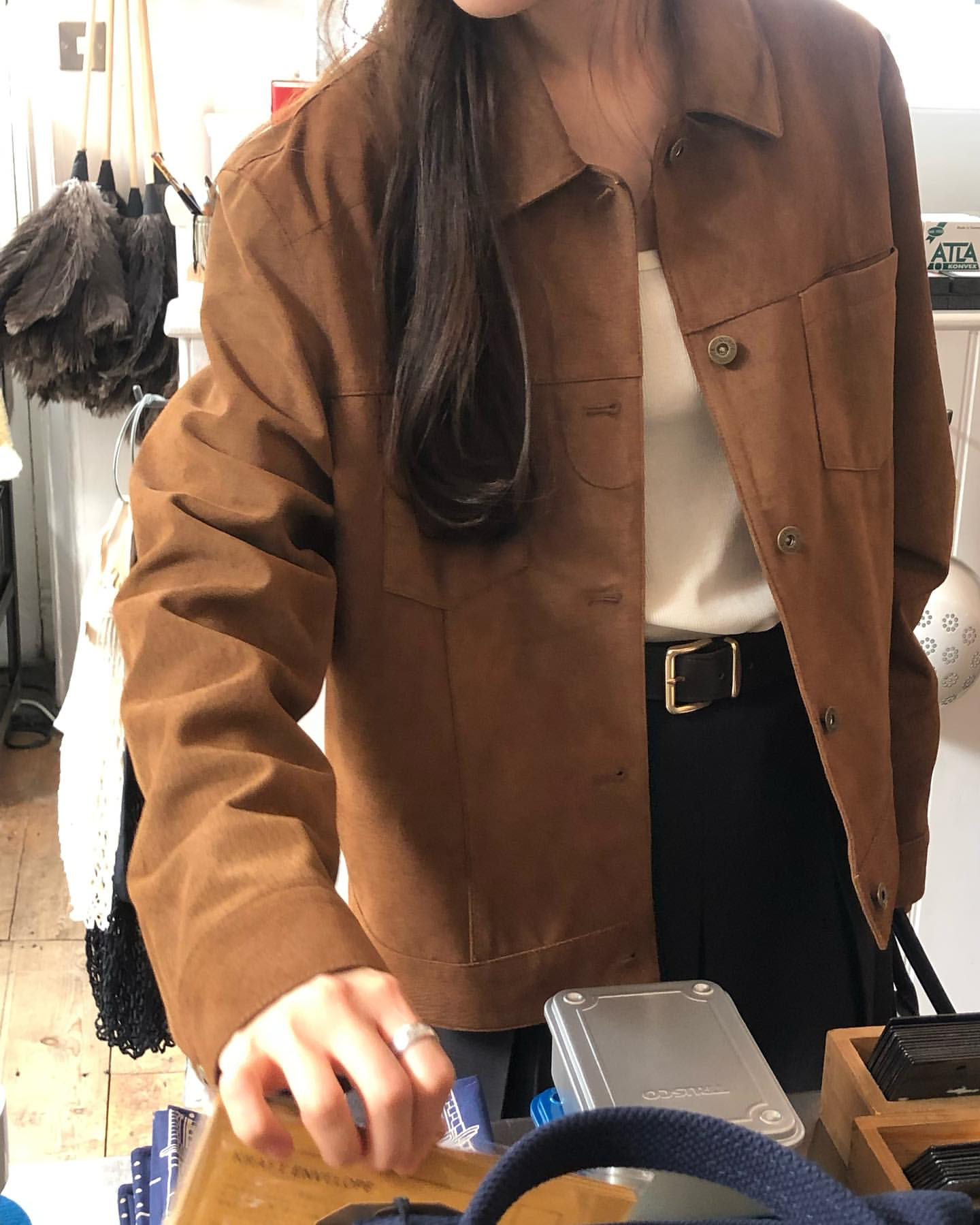 [sale] Studio leather jacket (camel)
