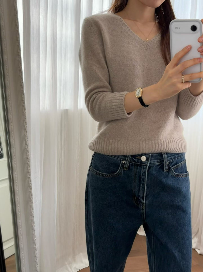 Luiet raccoon cashmere v knit