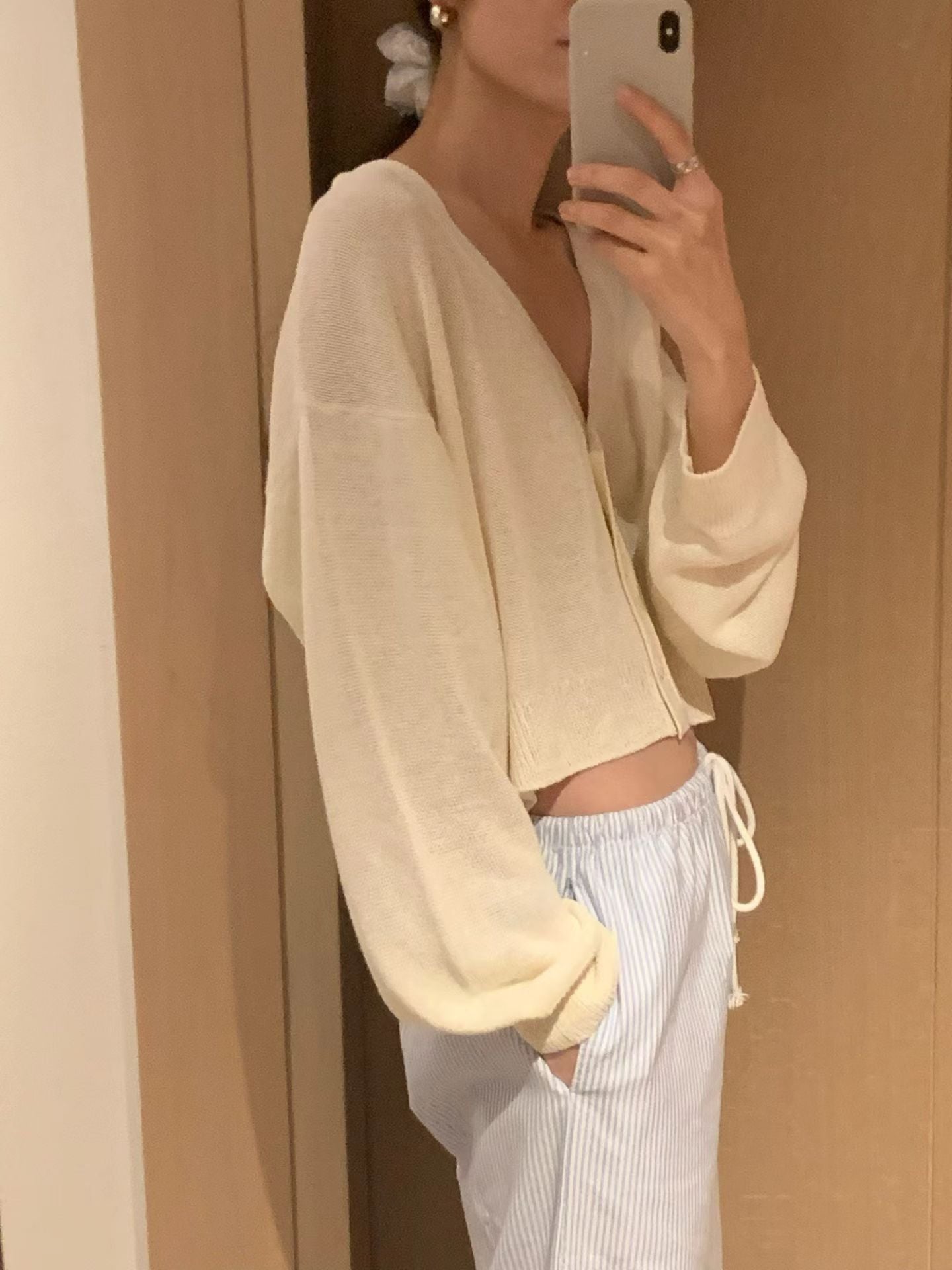 Paper sheer cardigan
