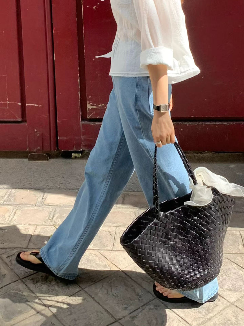 Row denim pants