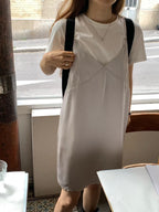 Wrinkle lace onepiece