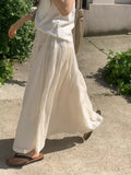 Crinkle maxi skirt