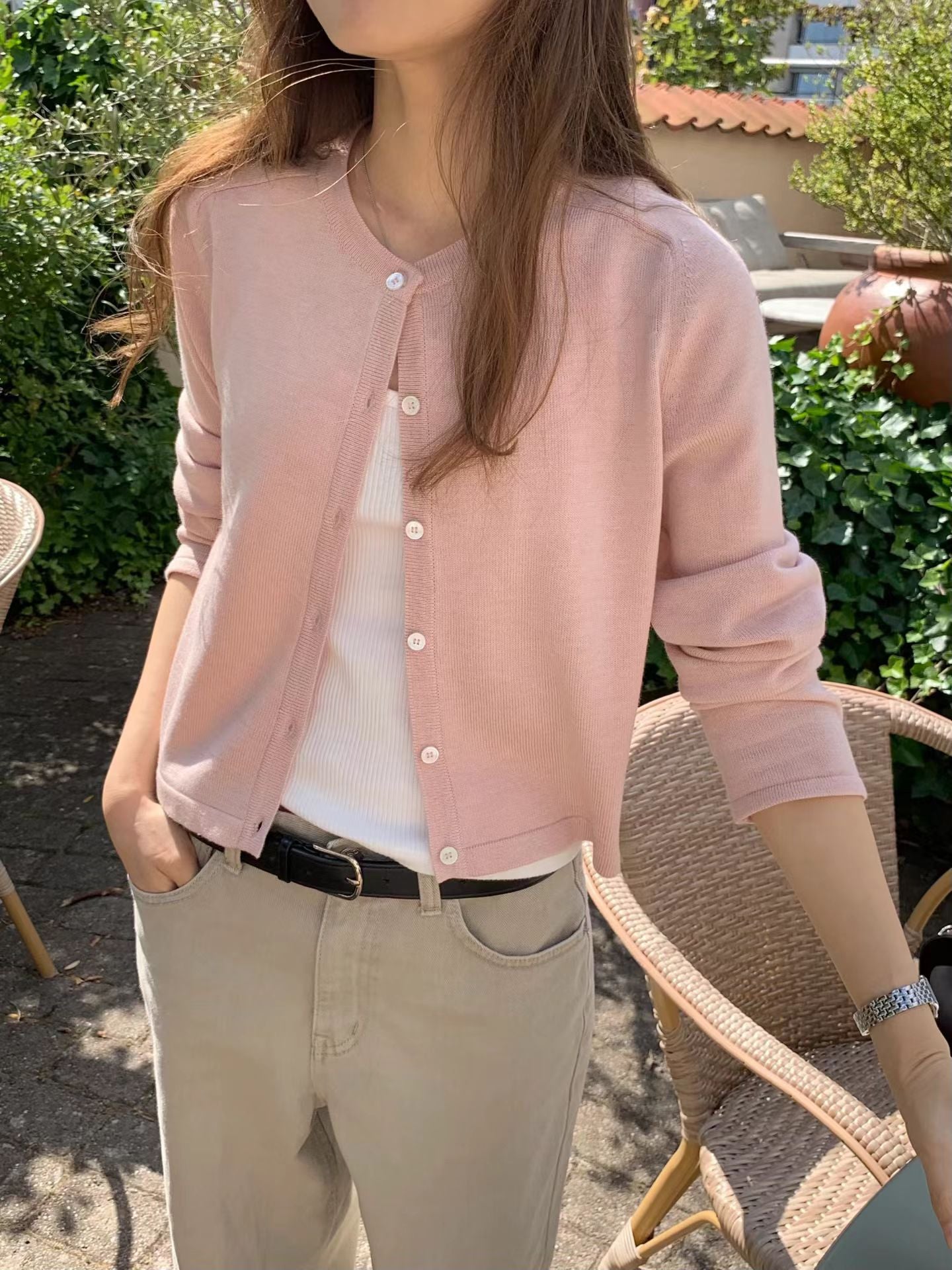 Wool silk cardigan